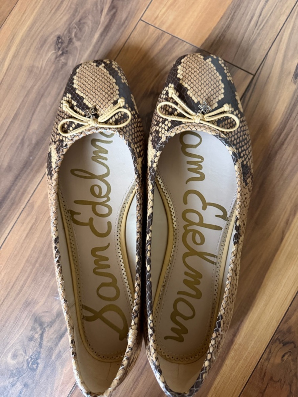 Sam Edelman Snake embossed leather slip on Flats - Picture 5 of 9